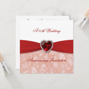 Convite de Aniversário de 40 Anos de Casamento Dam