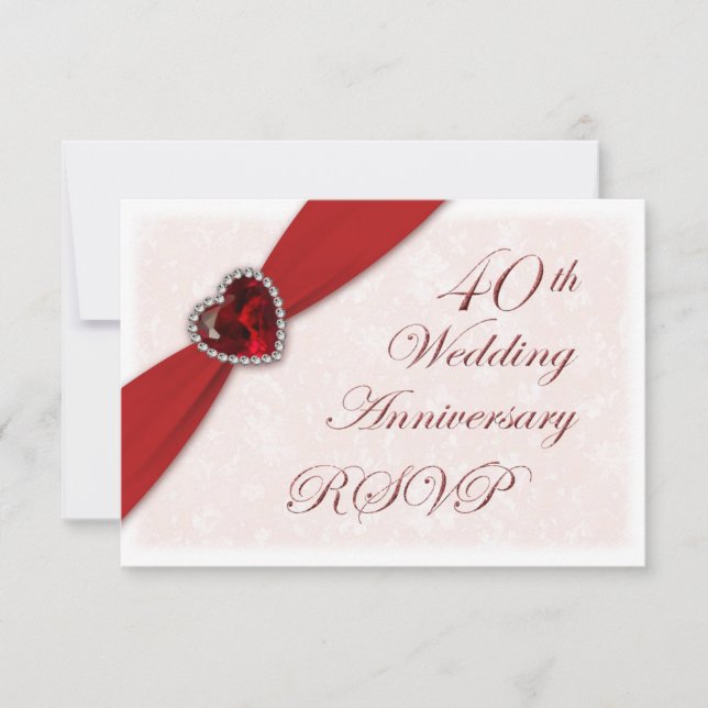 Convite de Aniversário de 40 Anos de Casamento Dam (Frente)