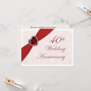 Convite de Aniversário de 40 Anos de Casamento Dam