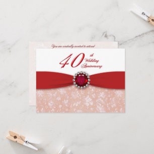 Convite de Aniversário de 40 Anos de Casamento Dam