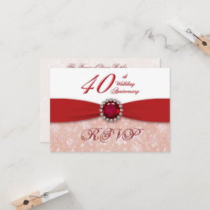 Convite de Aniversário de 40 Anos de Casamento Dam