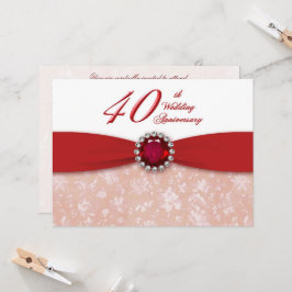 Convite de Aniversário de 40 Anos de Casamento em