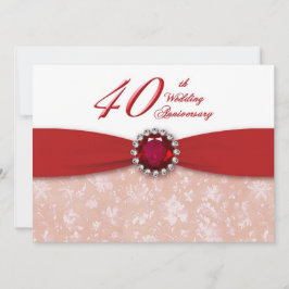 Convite de Aniversário de 40 Anos de Casamento em 