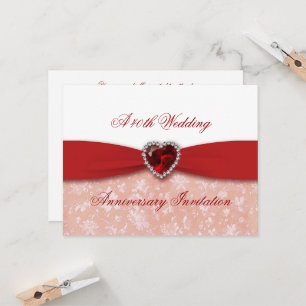 Convite de Aniversário de 40 Anos de Casamento em 