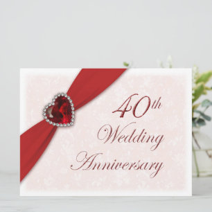 Convite de Aniversário de 40 Anos de Casamento em 