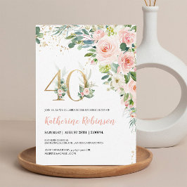Convite de Aniversário de 40 Anos para Ela com Tem