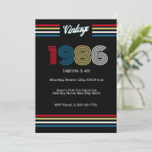 Convite de Aniversário de 40 Anos Retrô Vintage 19