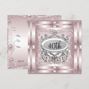 Convite de Aniversário de 40 anos Rosa