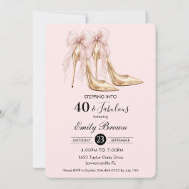 Convite de Aniversário de 40 anos Salto Alto Moda 