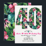 Convite de Aniversário de 40 Anos Tropical Quarent<br><div class="desc">Convites de Aniversário de 40 Anos Tropical Quarenta. Personalize para qualquer evento.</div>