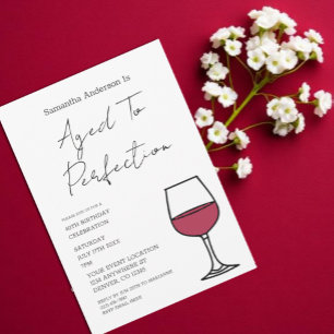 Convite de Aniversário de 40 anos Vinho Envelhecid