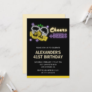 Convite de aniversário de 41 anos com Black Cheers