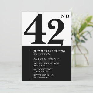 Convite de aniversário de 42 anos elegante para mu