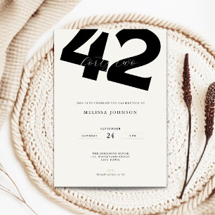Convite de Aniversário de 42 anos Minimalista - Ti