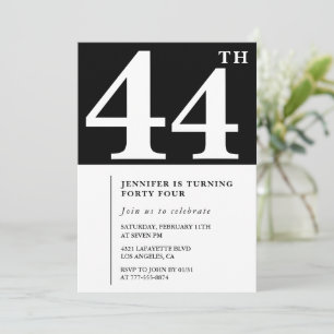 Convite de aniversário de 44 anos feminino Elegant