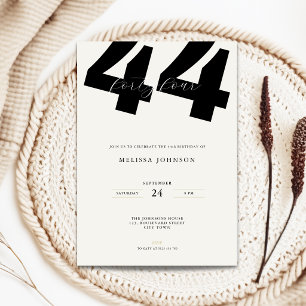 Convite de Aniversário de 44 anos Minimalista - Ti
