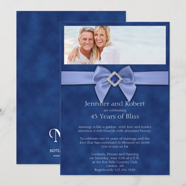 Convite de Aniversário de 45 Anos de Casamento Arc (Frente/Verso)