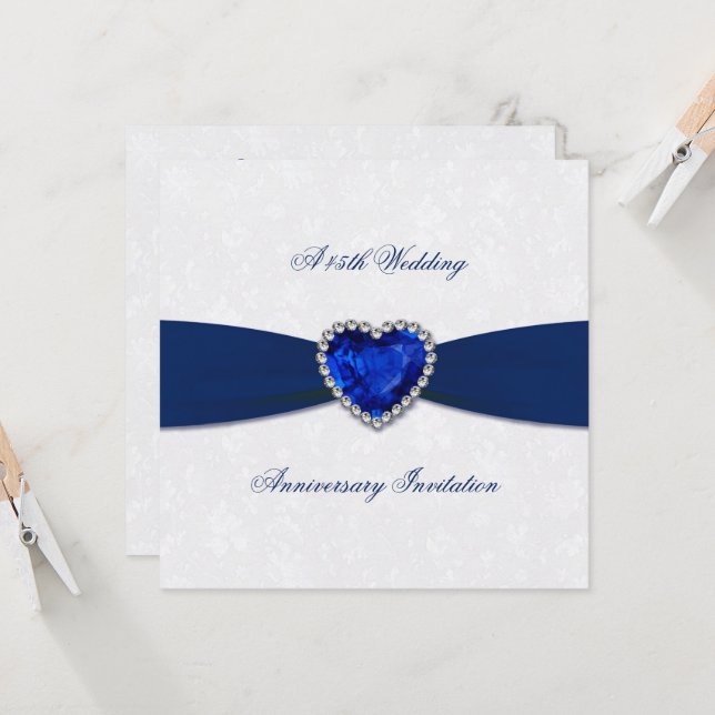 Convite de Aniversário de 45 Anos de Casamento com (Frente/Verso In Situ)