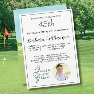 Convite de Aniversário de 45 Anos Tema Golfe Femin