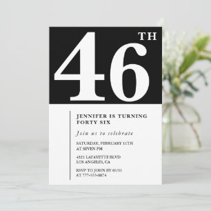 Convite de aniversário de 46 anos feminino Elegant