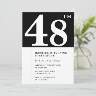 Convite de aniversário de 48 anos feminino Elegant
