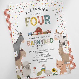 Convite de Aniversário de 4 anos da Fazendinha Fof