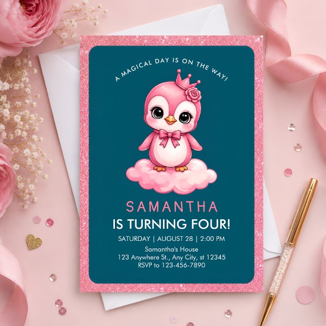 Convite de Aniversário de 4 anos da Princesa Flami (Criador carregado)