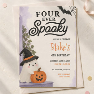 Convite de Aniversário de 4 anos Four Ever Spooky