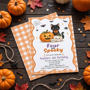 Convite de Aniversário de 4 anos para o Halloween