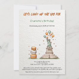 Convite de aniversário de 4 de julho - Liberdade c
