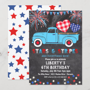 Convite de Aniversário de 4 de Julho para QUALQUER
