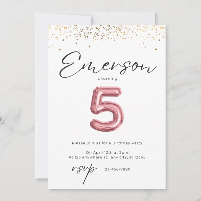 Convite de Aniversário de 5 (Frente)