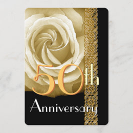 Convite de Aniversário de 50 anos CHAMPAGNE Rosa V