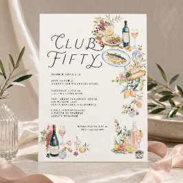 Convite de Aniversário de 50 anos Club Fifty Garde