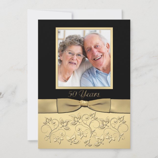 Convite de Aniversário de 50 Anos com Inserção de  (Frente)
