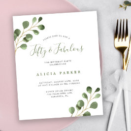 Convite de aniversário de 50 anos com orçamento el