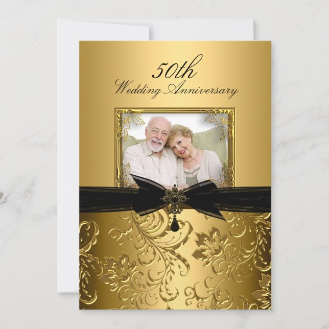 Convite de Aniversário de 50 anos com Redemoinho F (Frente)