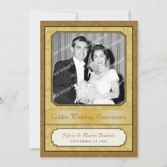 Convite de aniversário de 50 anos da Leafy Golden  (Frente)