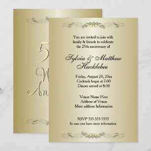 Convite de Aniversário de 50 Anos de Casamento