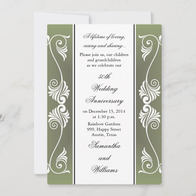 Convite de Aniversário de 50 anos de Casamento (Frente)