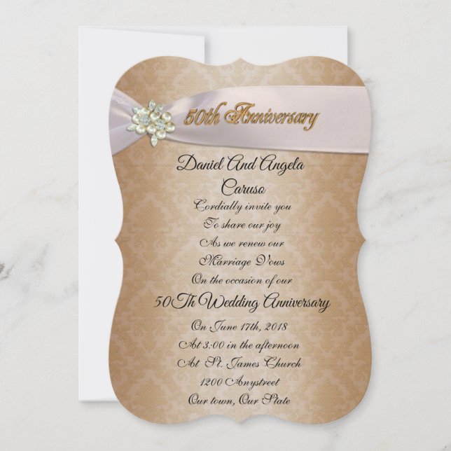 Convite de Aniversário de 50 Anos de Casamento (Frente)