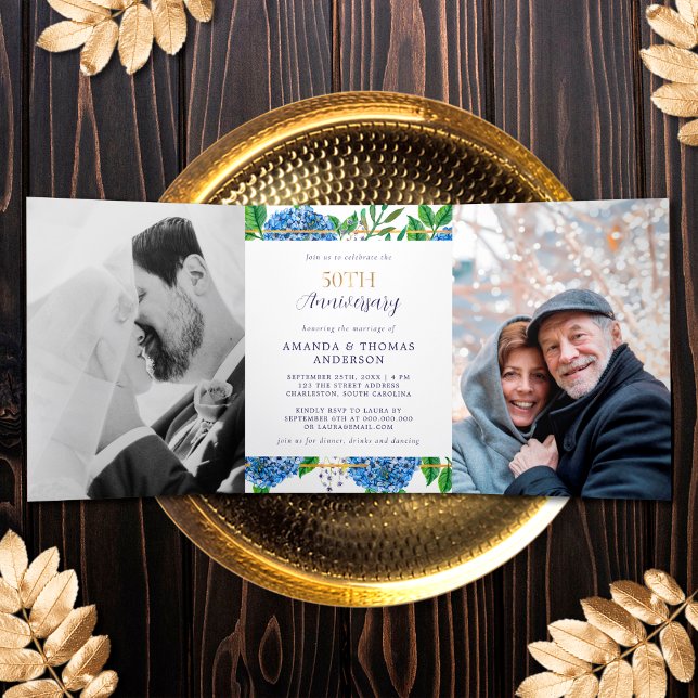 Convite de Aniversário de 50 Anos de Casamento Gol (Criador carregado)