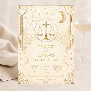 Convite de Aniversário de 50 anos de Libra Elega