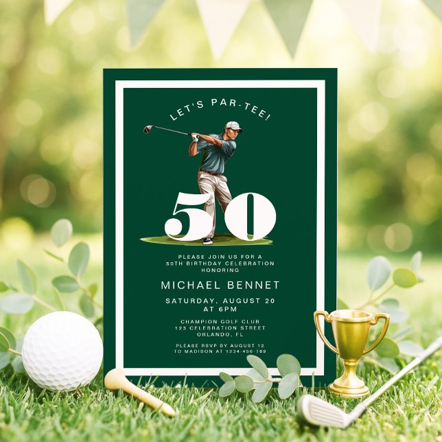 Convite de Aniversário de 50 anos do Green Golf (Green Golf 50th Birthday Invitation)