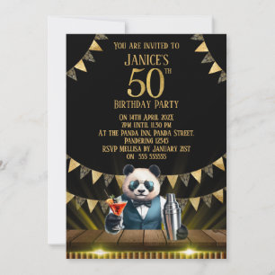 Convite de Aniversário de 50 anos do Panda Diverti