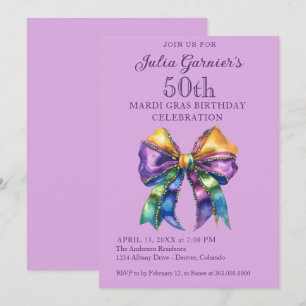 Convite de Aniversário de 50 anos Elegant Coquette