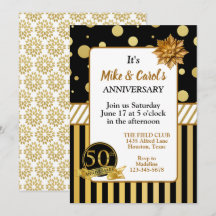 Convite de Aniversário de 50 Anos Elegante