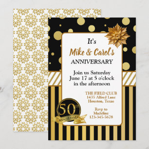 Convite de Aniversário de 50 Anos Elegante