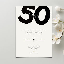 Convite de Aniversário de 50 anos Elegante - Estil