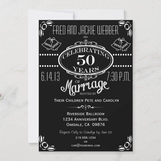 Convite de Aniversário de 50 anos em Lousa (Frente)